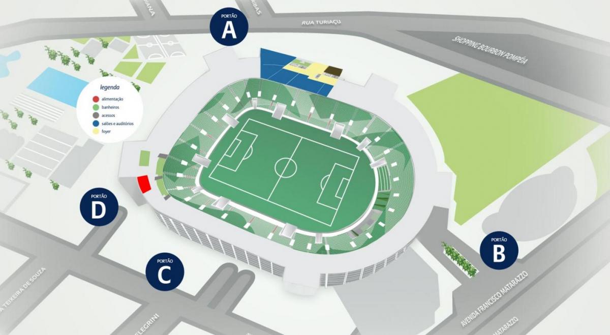 Karta över Allianz Parque - Nivå 1