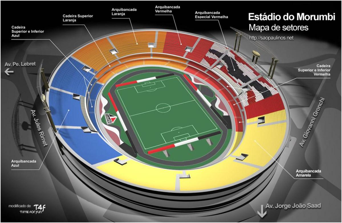 Karta över Cícero-Pompeu-de-Toledo São Paulo stadion