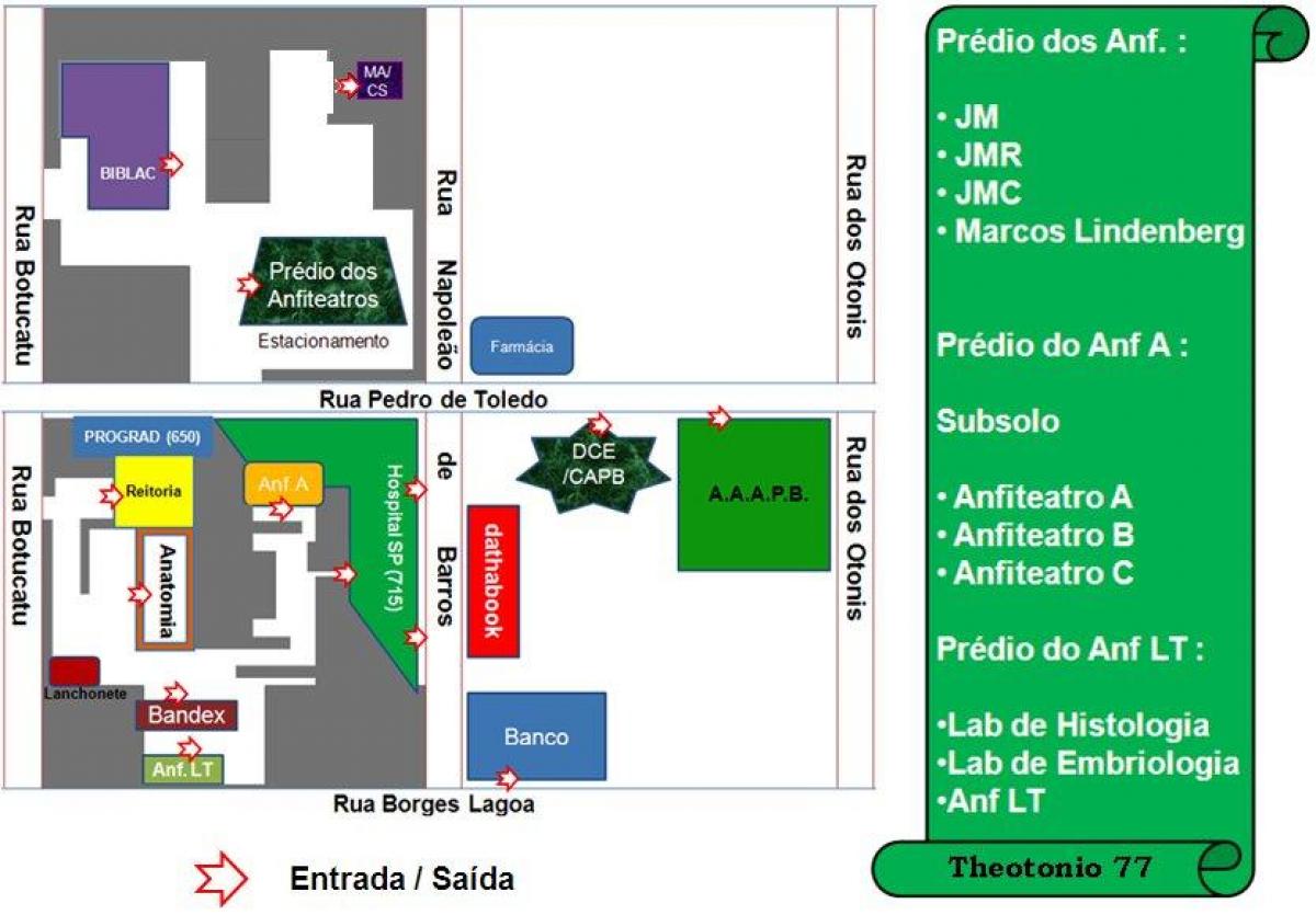 Karta över federal university of São Paulo - UNIFESP