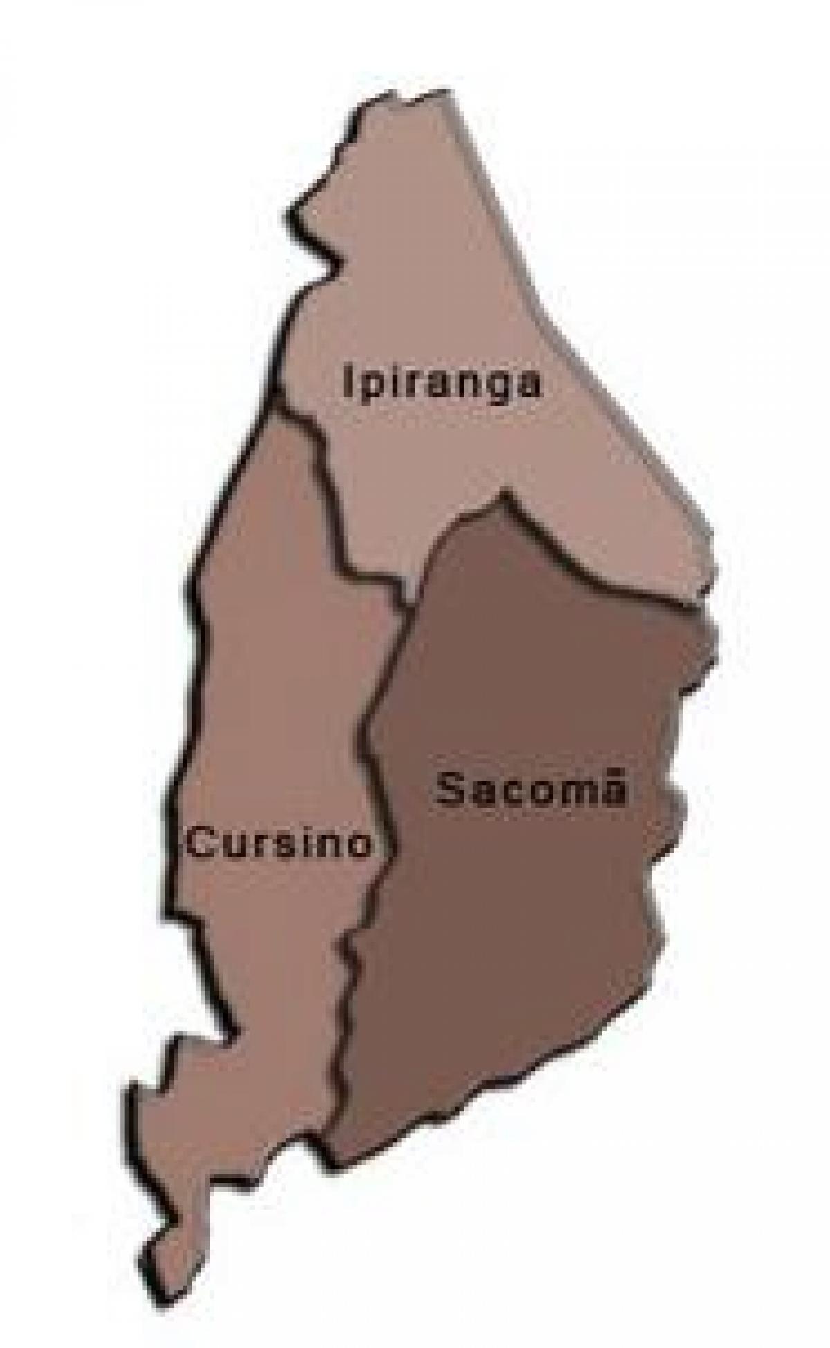 Karta över Ipiranga sub-prefekturen