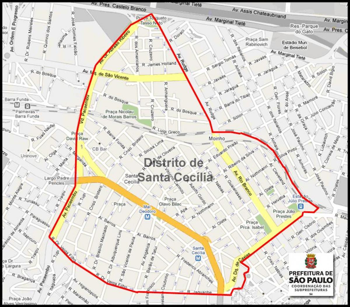 Karta över Santa Cecília São Paulo