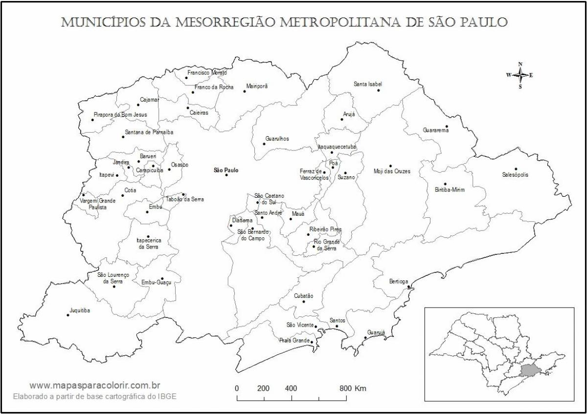 Karta över São Paulo jungfrun