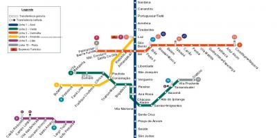 Karta över São Paulo metro