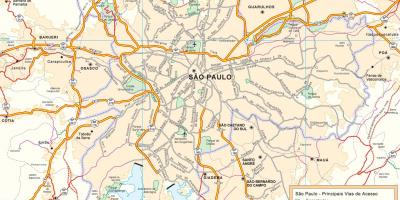 Karta över tillfartsvägar São Paulo