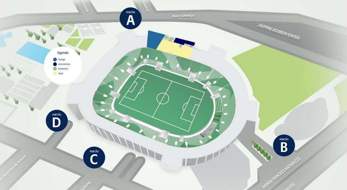 Karta över Allianz Parque - Nivå 2