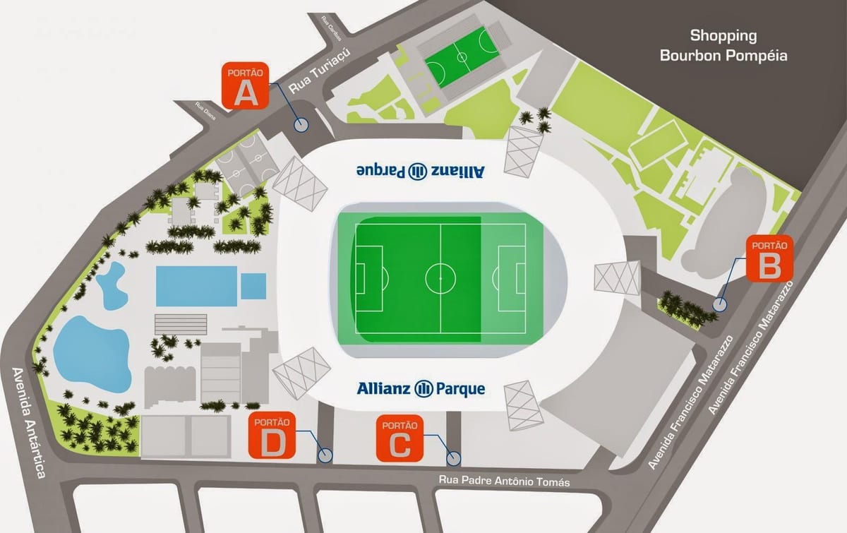 Karta över Allianz Parque São Paulo