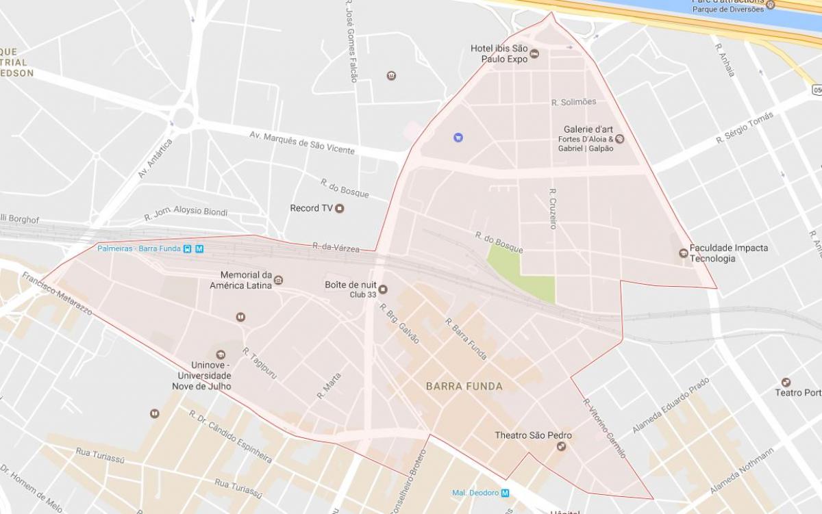 Karta över Barra Funda São Paulo