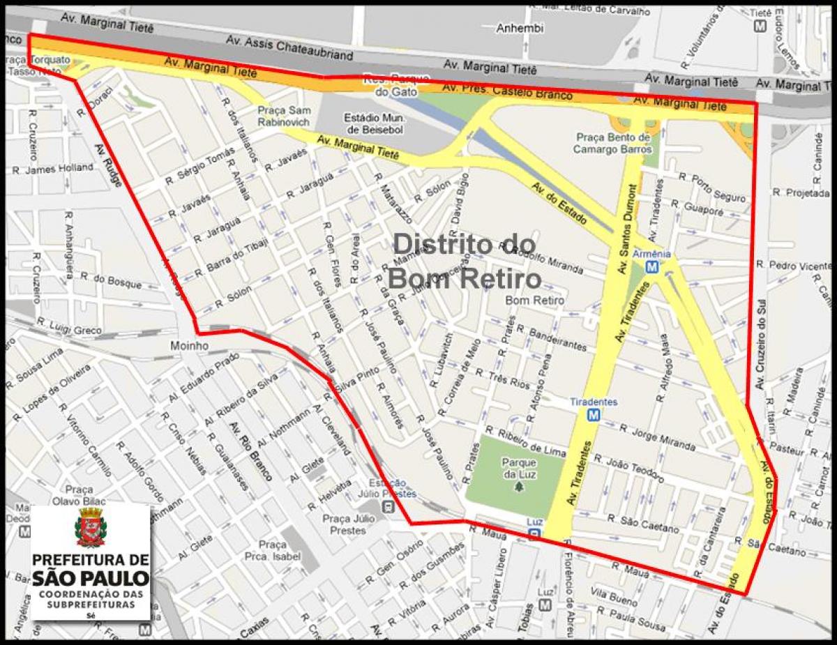 Karta över Bom Retiro São Paulo