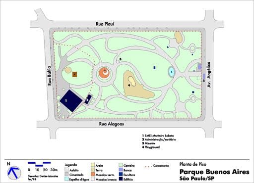 Karta över Buenos Aires São Paulo park