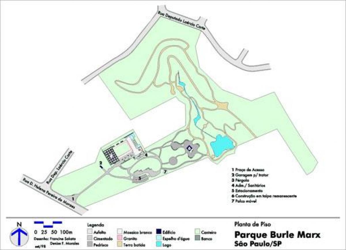 Karta av Burle Marx park