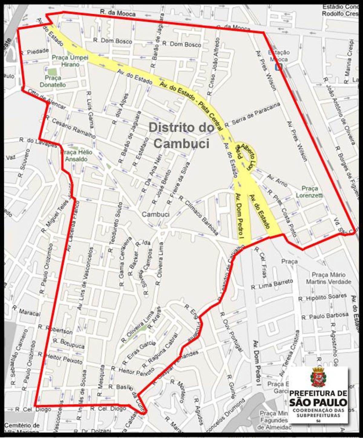Karta över Cambuci São Paulo