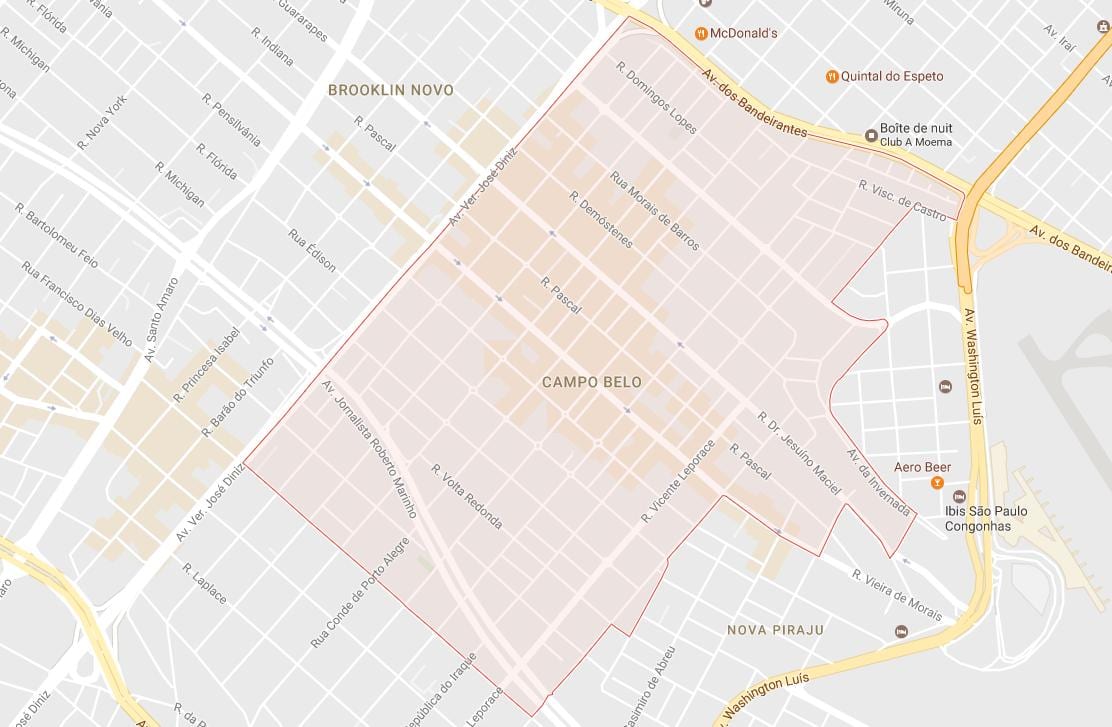 Karta över Campo Belo São Paulo