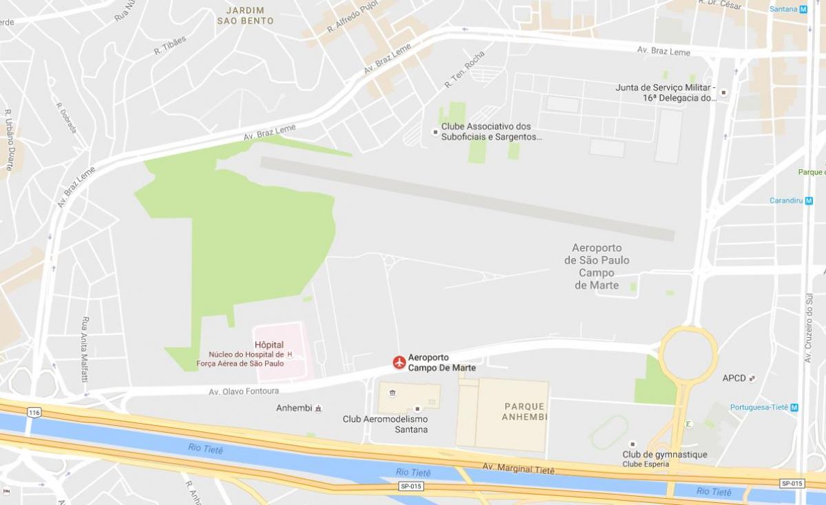 Karta över Campo de Marte airport