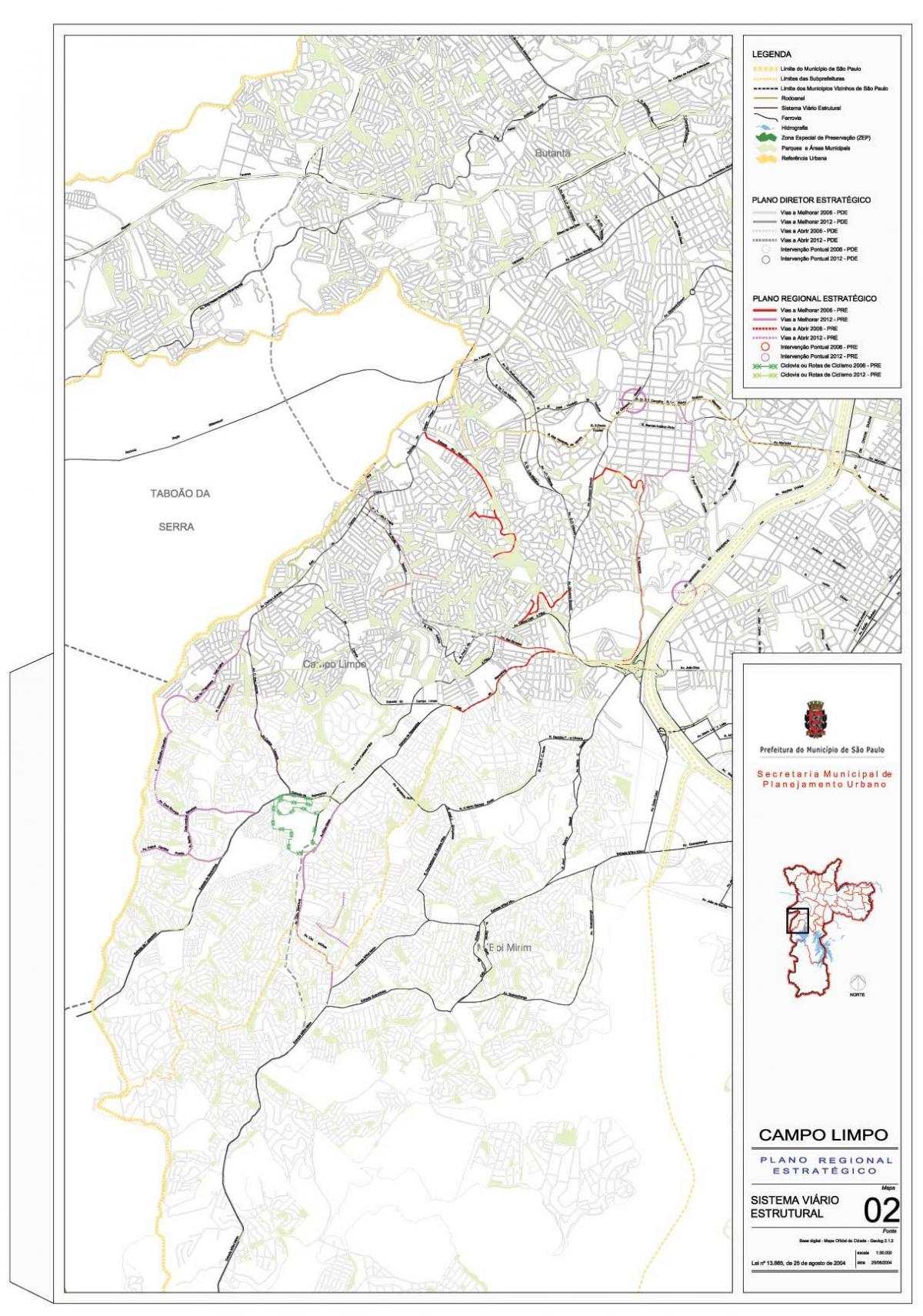 Karta över Campo Limpo São Paulo - Vägar