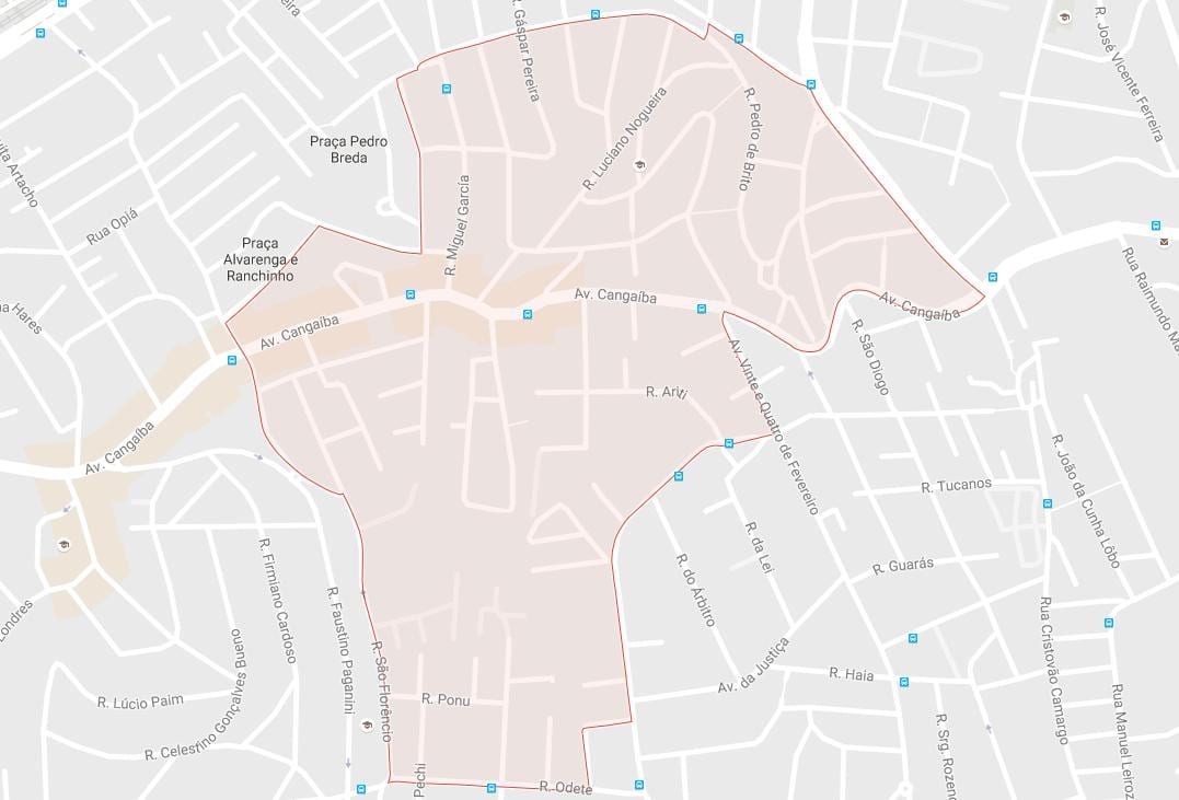 Karta över Cangaíba São Paulo