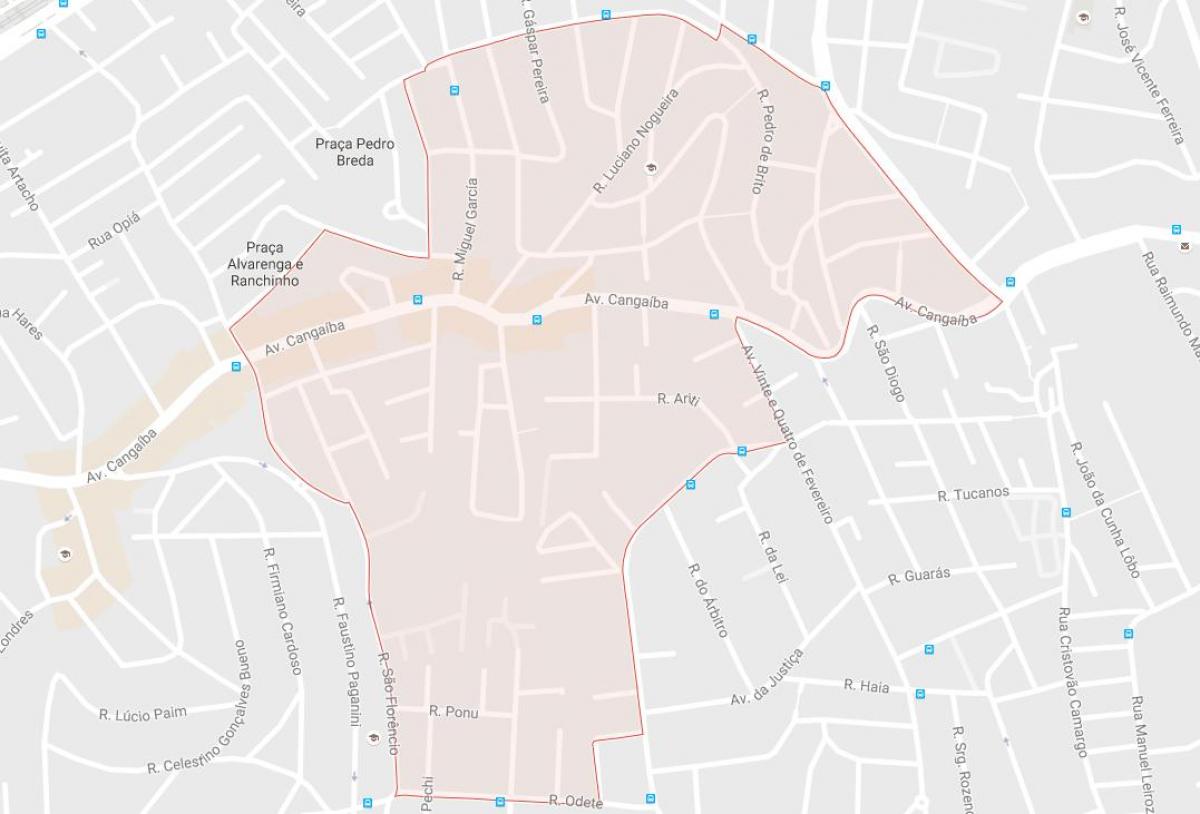 Karta över Cangaíba São Paulo