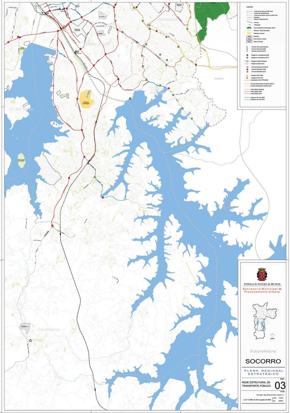 Karta över Capela göra Socorro São Paulo - kollektivtrafiken