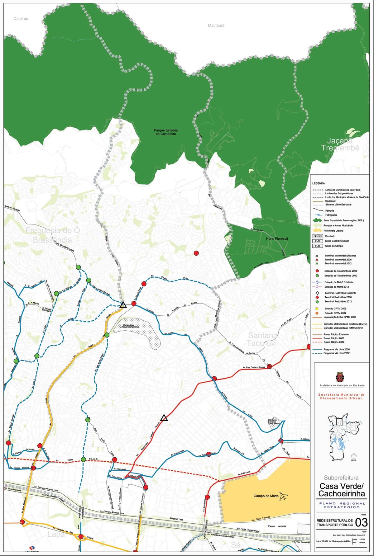 Karta över Casa Verde São Paulo - kollektivtrafiken