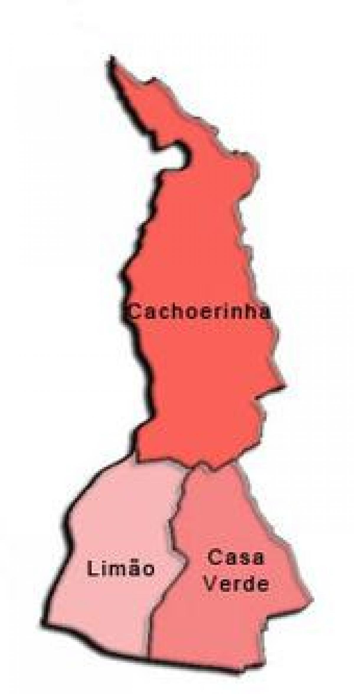 Karta över Casa Verde sub-prefekturen