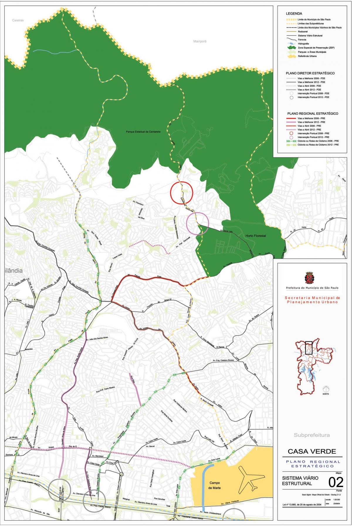 Karta över Casa Verde São Paulo - Vägar