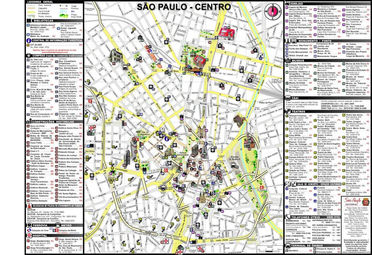 Karta över centrala São Paulo