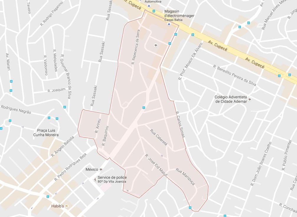 Karta över Cidade Ademar São Paulo