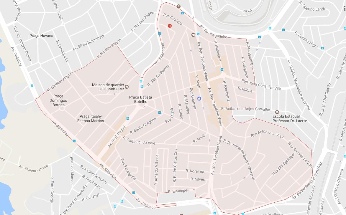 Karta över Cidade Dutra São Paulo
