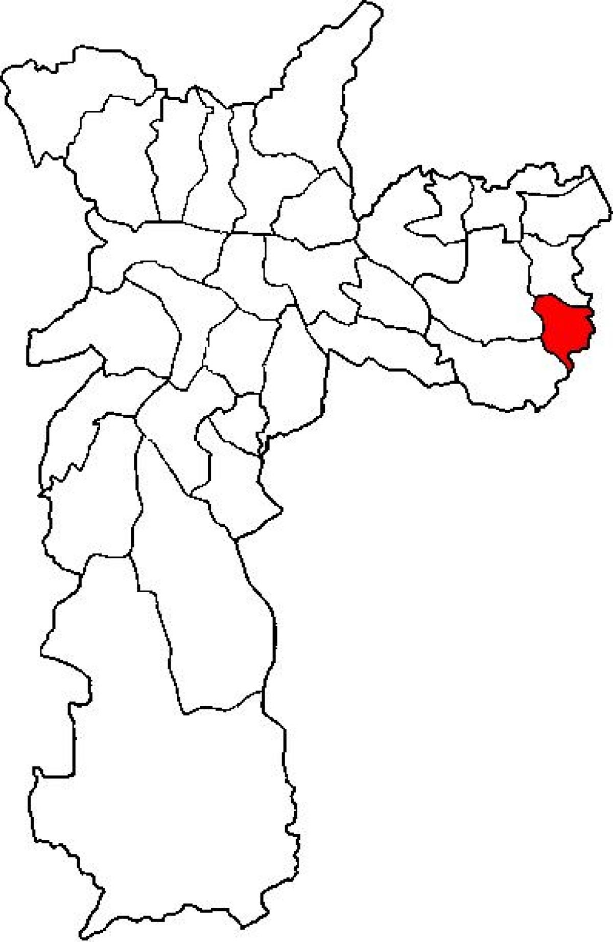 Karta över Cidade Tiradentes distriktet