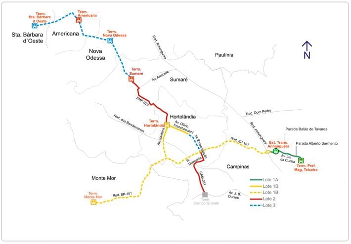 Karta över corredor metropolitano Biléo Soares