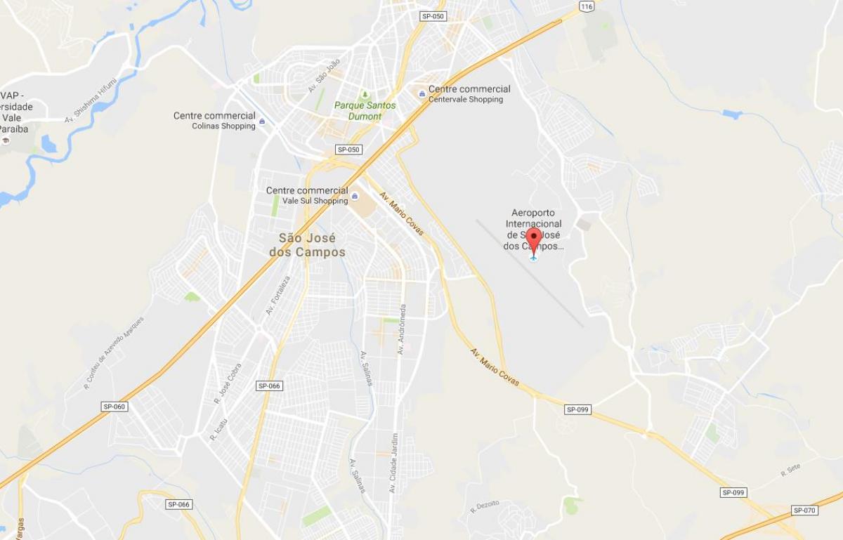 Karta över den internationella flygplatsen i São José dos Campos