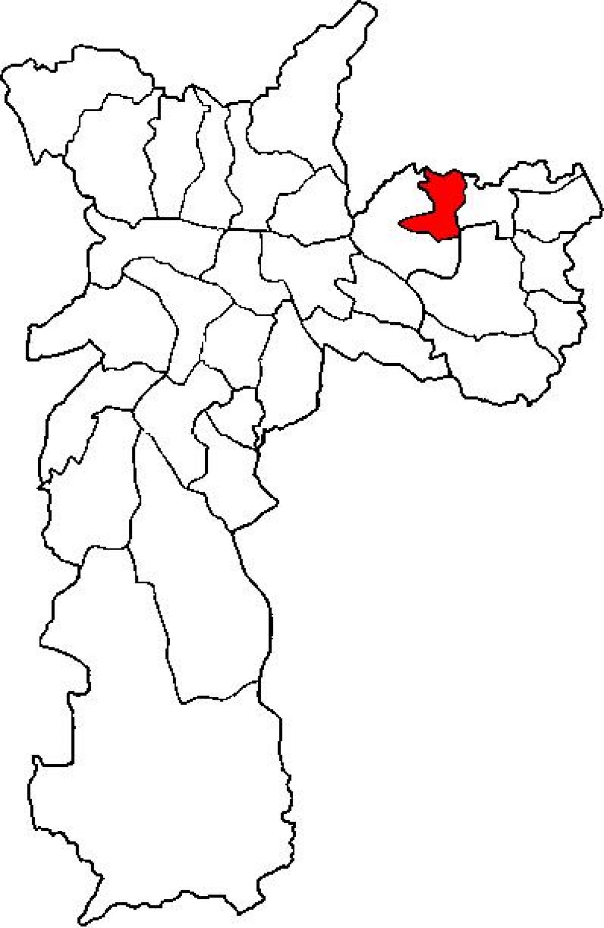 Karta över Ermelino Matarazzo sub-prefekturen São Paulo