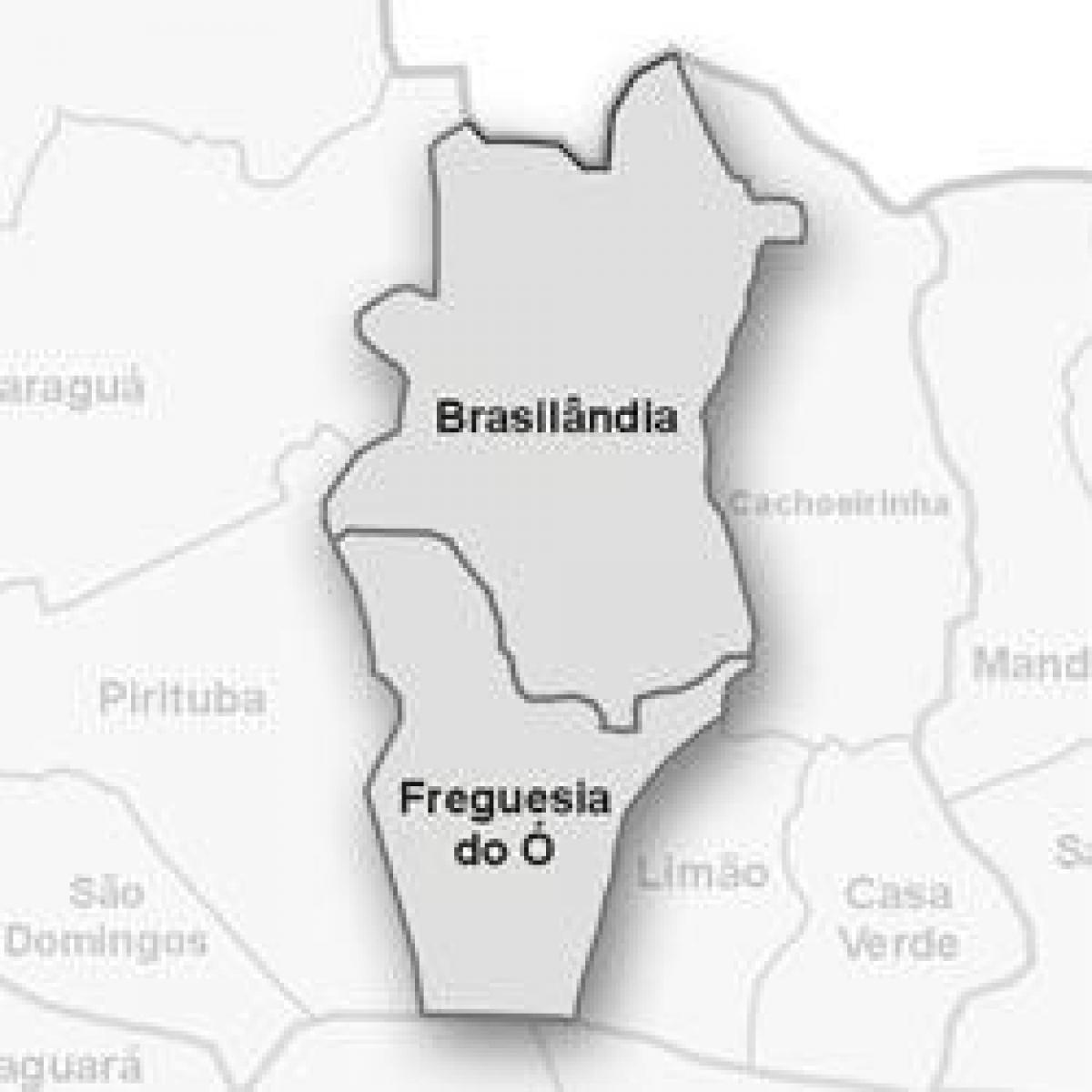 Karta över Freguesia göra - sub-prefekturen