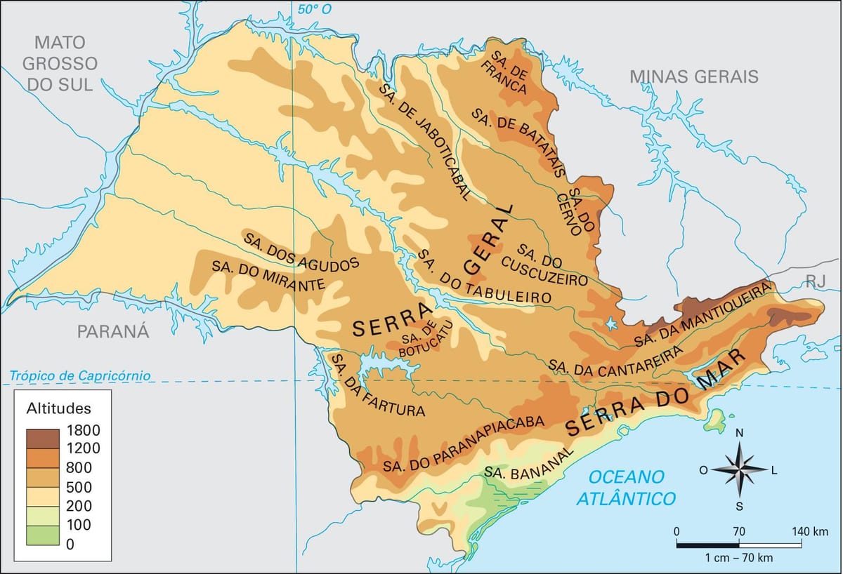 Karta över geografisk São Paulo
