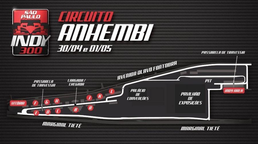 Karta över Indy 300 São Paulo