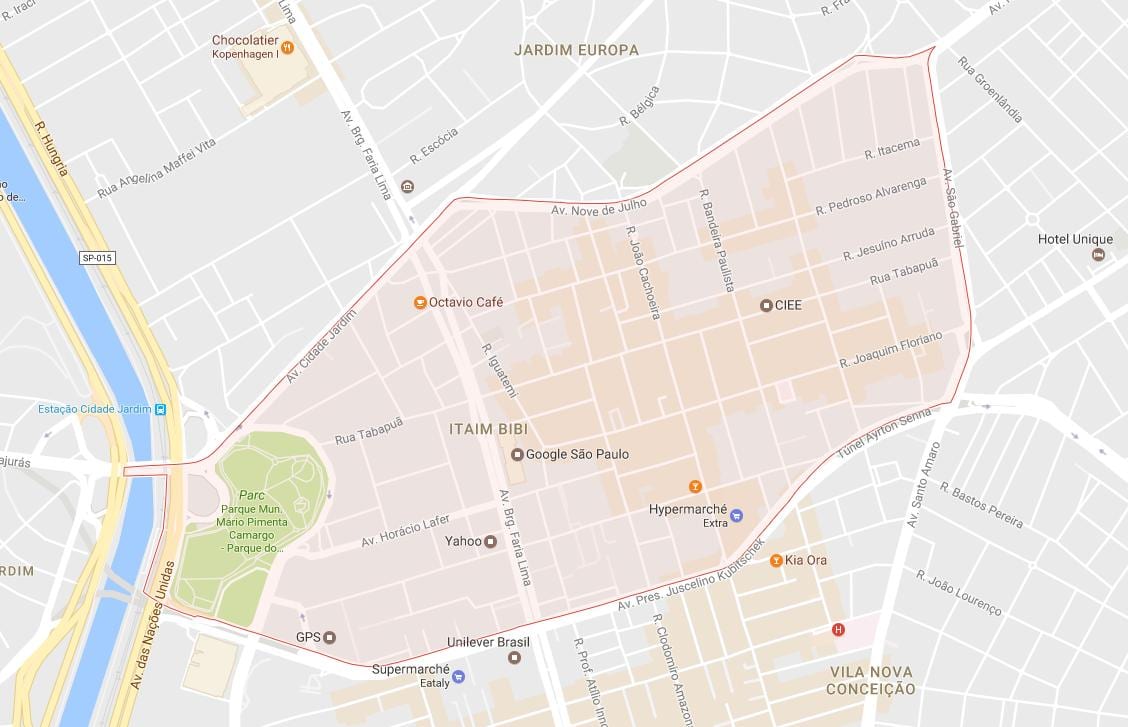 Karta över São Paulo-Itaim Bibi