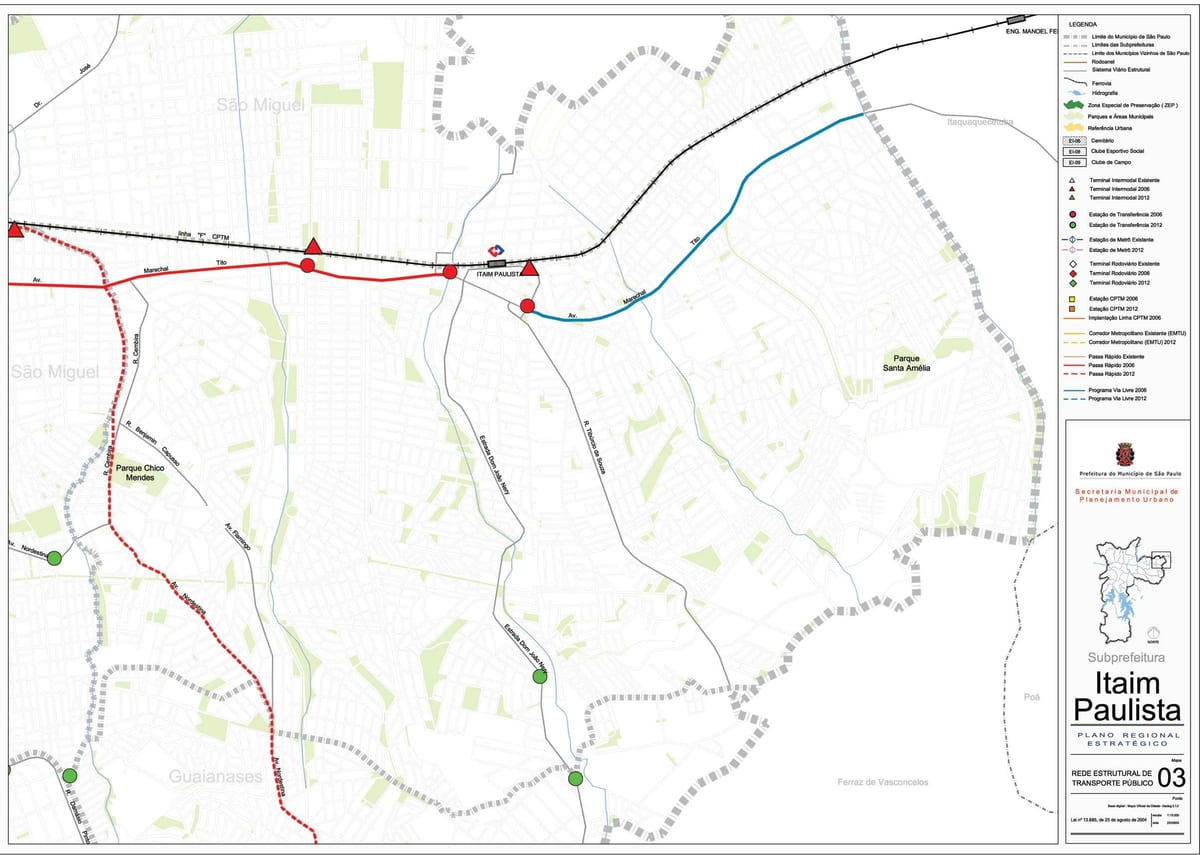 Karta över stadsdelen Itaim Paulista - Vila Curuçá São Paulo - kollektivtrafiken