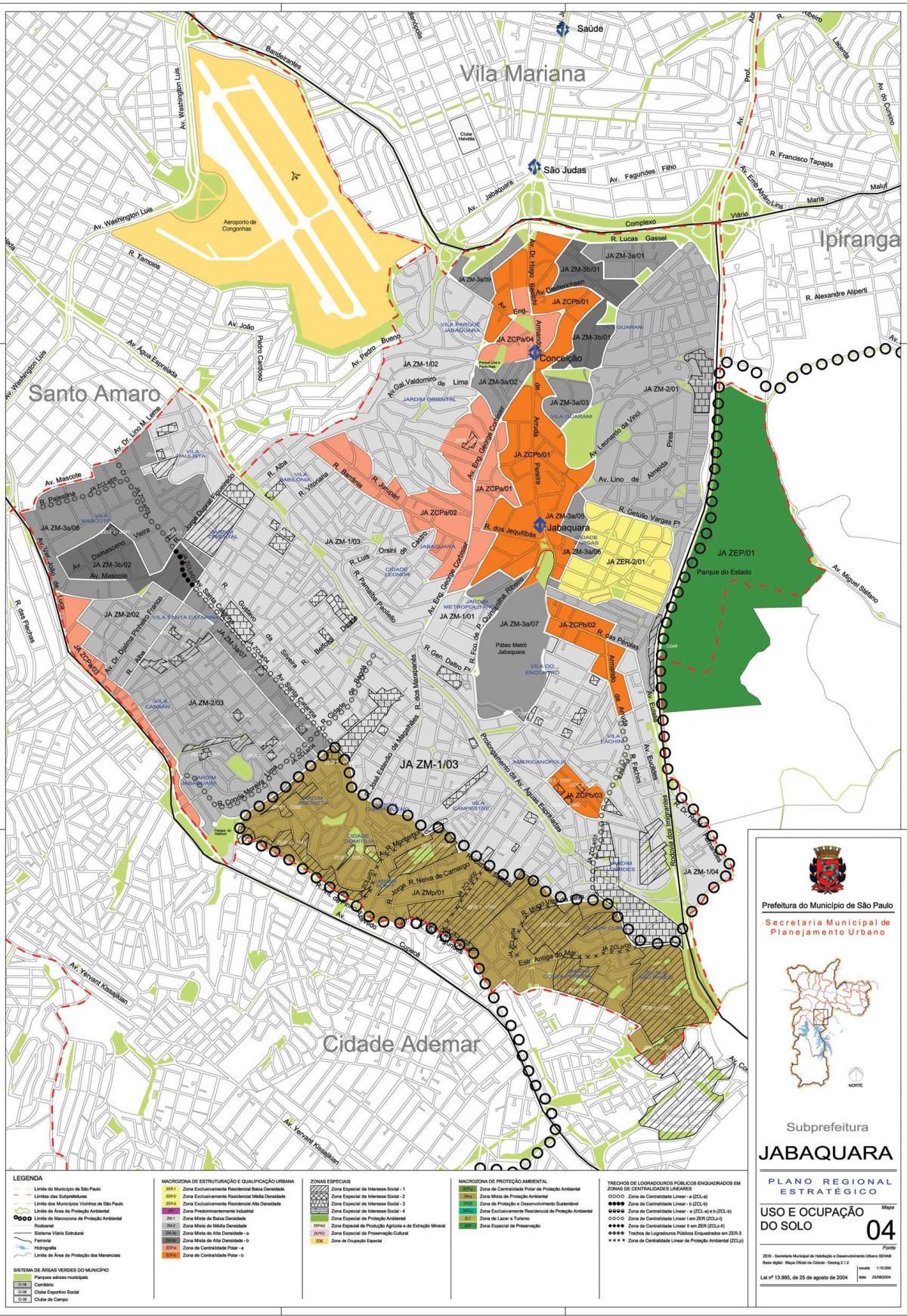 Karta över Jabaquara São Paulo - Ockupationen av mark