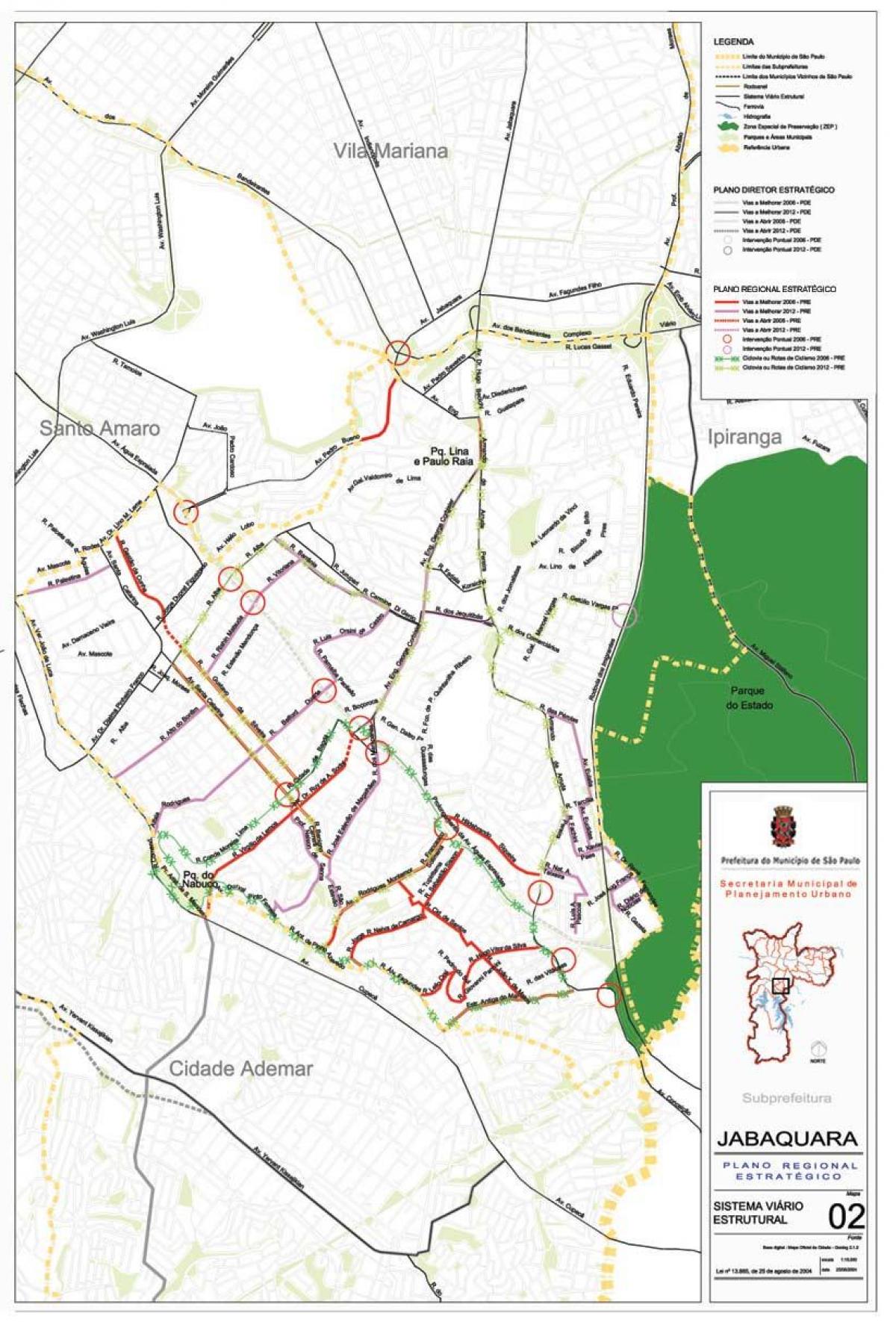Karta över Jabaquara São Paulo - Vägar