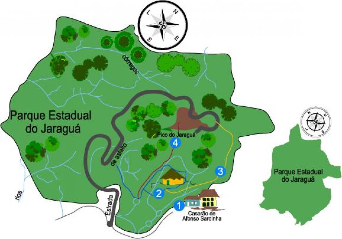 Karta över Jaraguá Park