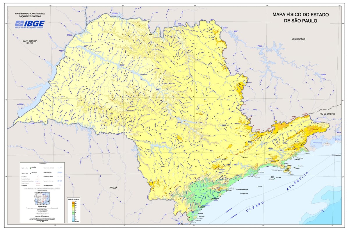 Karta av lättnad São Paulo