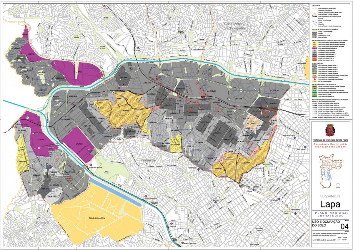 Karta på Lapa-São Paulo - Ockupationen av mark