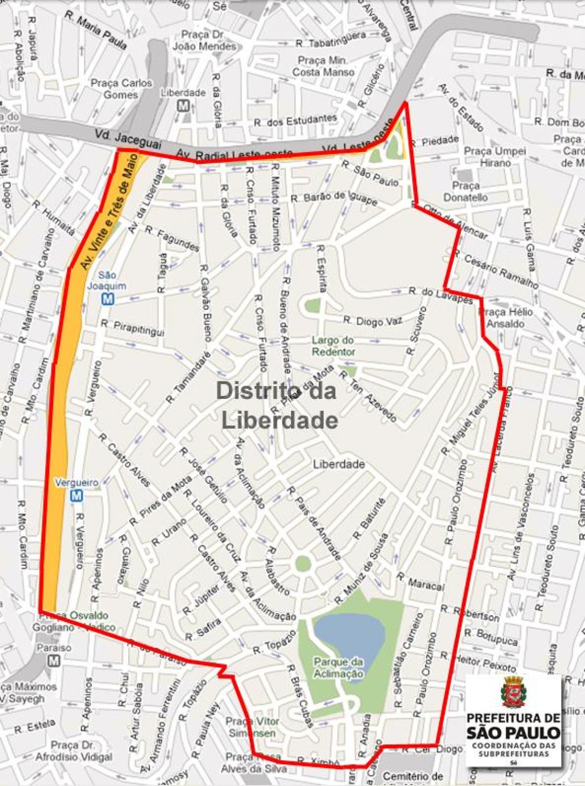 Karta över Liberdade São Paulo