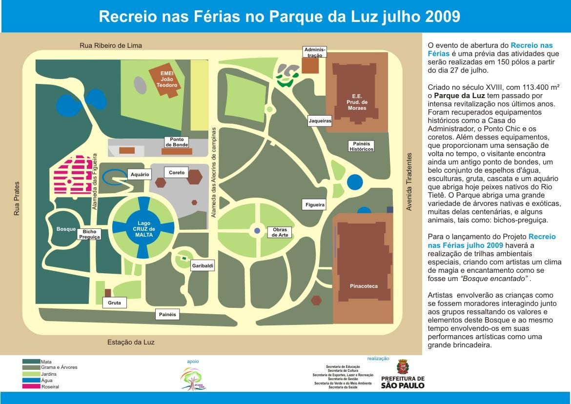 Karta över Luz park São Paulo