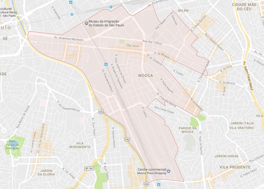 Karta över Mooca São Paulo