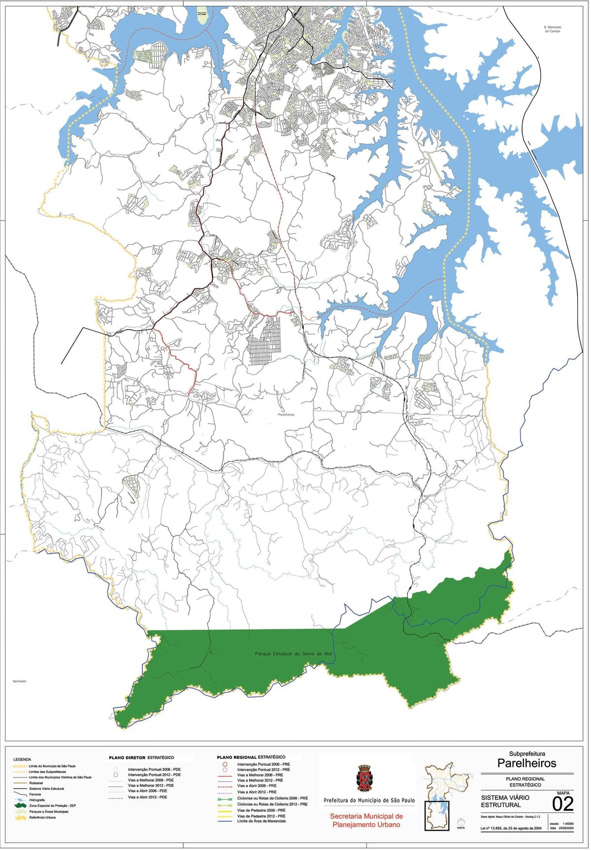 Karta över Parelheiros São Paulo - Vägar