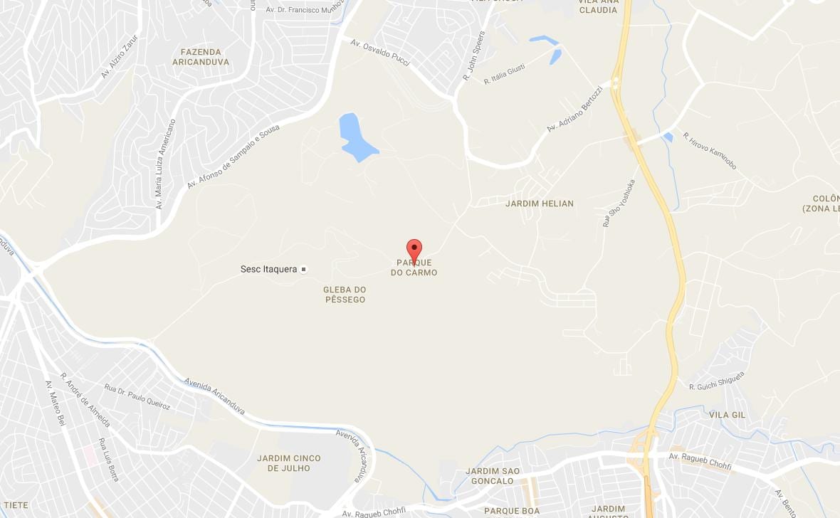 Karta över Parque do Carmo São Paulo