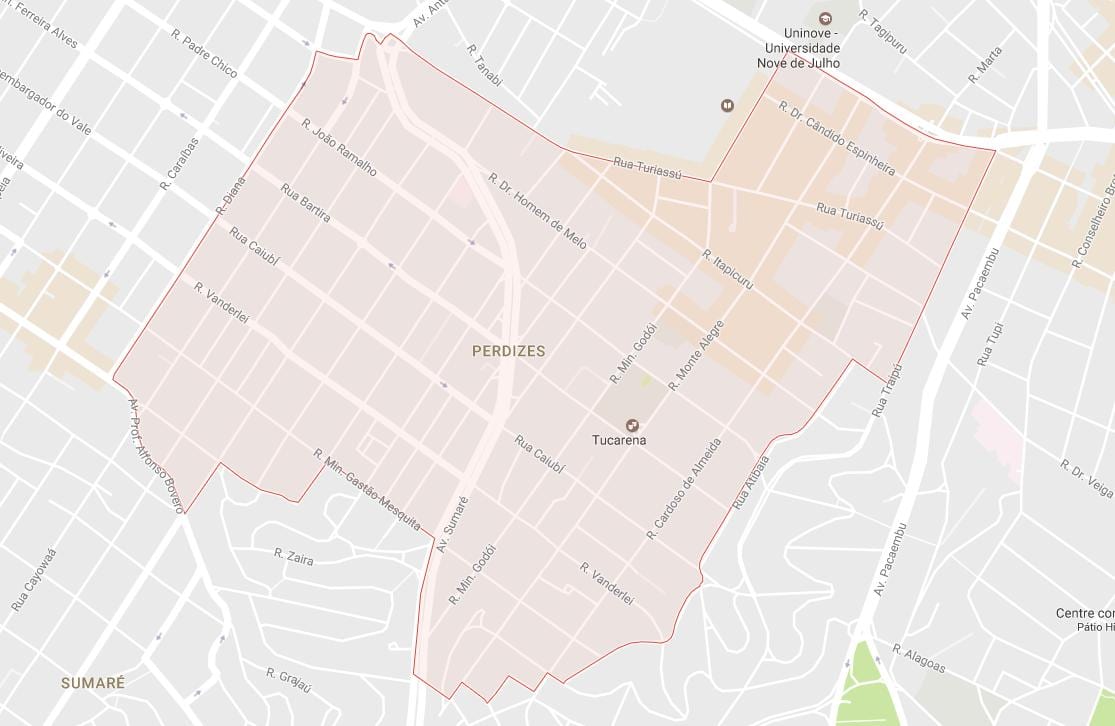 Karta över Perdizes São Paulo