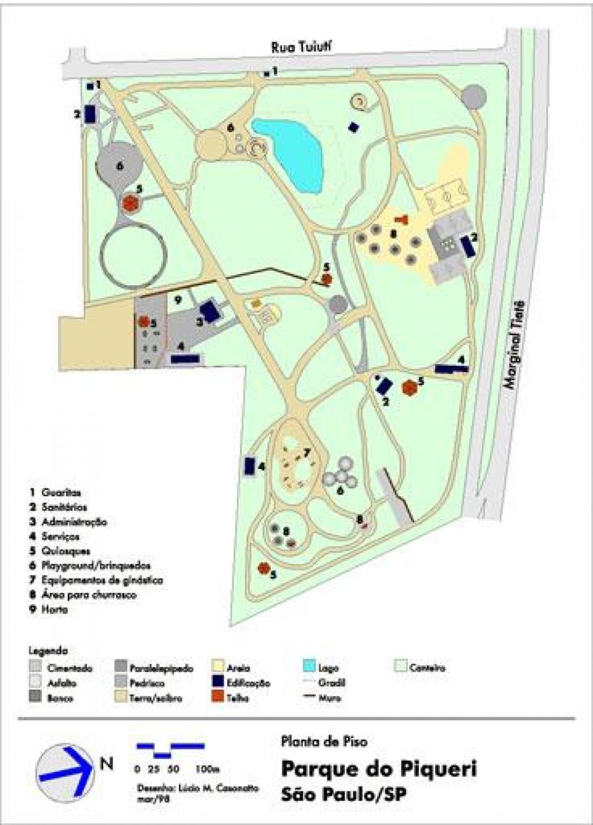 Karta över Piqueri São Paulo Park