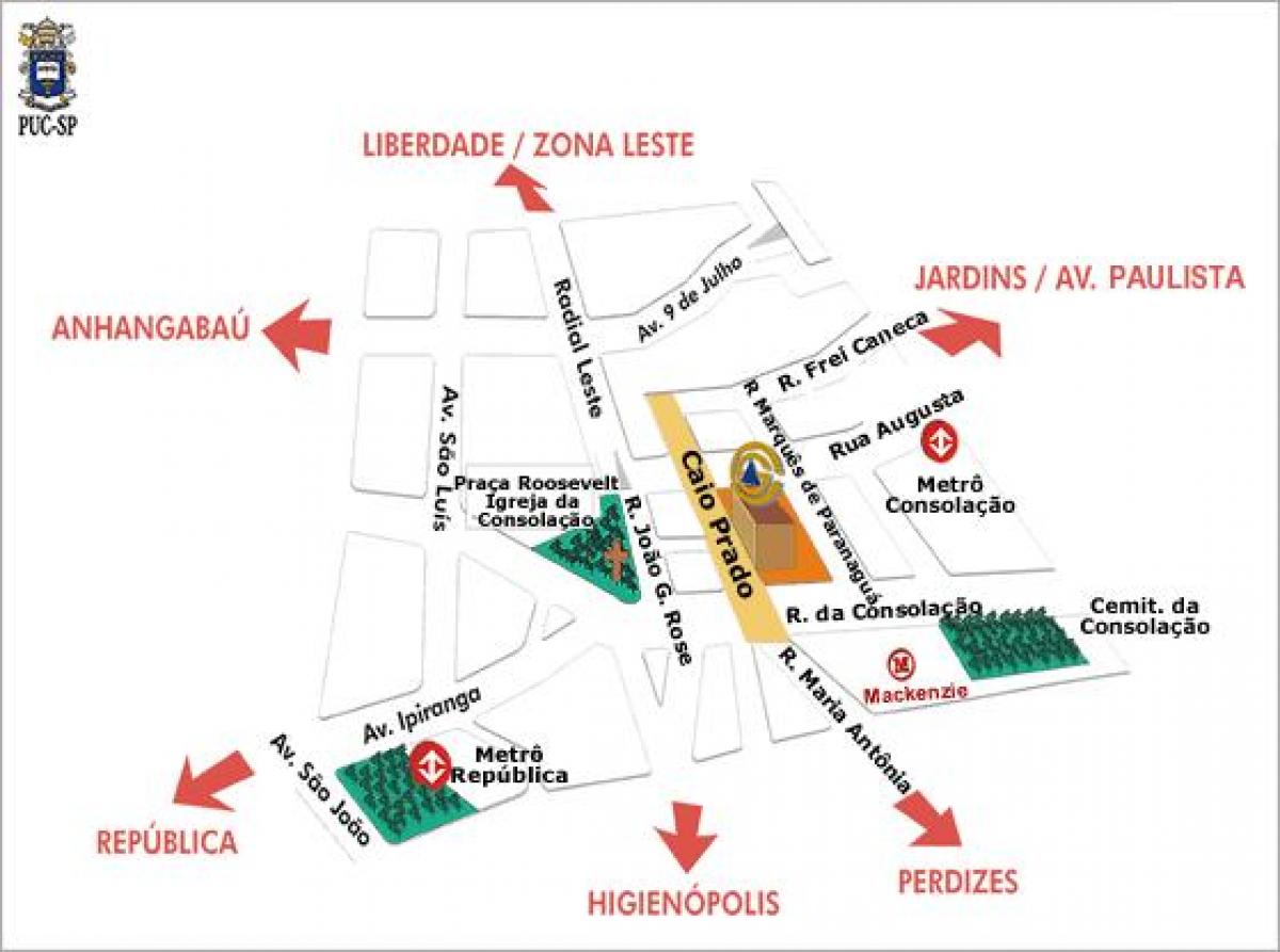 Karta över Pontifical Catholic University of São Paulo