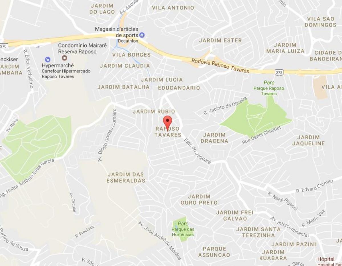 Karta över Raposo Tavares São Paulo
